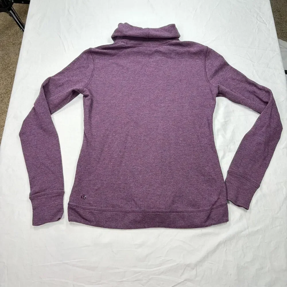 lululemon womens mock neck purple sweatshirt, thumb holes. Size M. athleisure